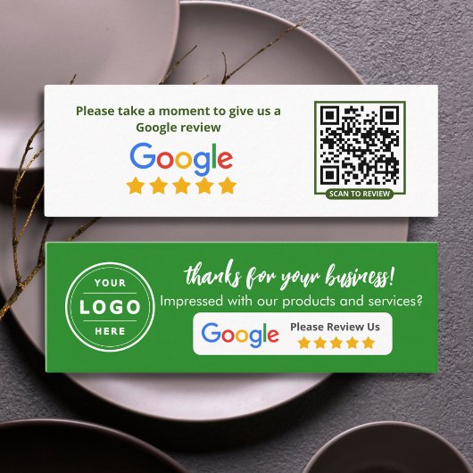 Googleビジネスレビュー グリーン ミニマリスト コーリングカード
