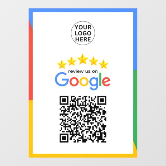 Googleビジネスレビュー 5つ星 QRコード ウィンドウサイン (シート)
