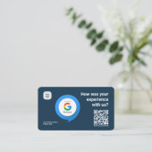 GoogleレビュモダンーQRカード | あなたの経験はどうだった 名刺 (スタンド正面)