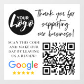 GoogleレビューありがとうロゴQRコード ウィンドウサイン (シート)