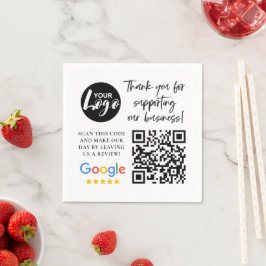 GoogleレビューありがとうロゴQRコード スタンダードカクテルナプキン