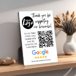 GoogleレビューありがとうロゴQRコード フォトプラーク<br><div class="desc">トレンディーモダンGoogleレビュー要求プラーク。デザイン機能トレンディータイポグラフィス感謝していクリプト「弊社のビジネスをサポートする為に貴方が」ロゴ、webサイト、googleロゴ、qrコードとレビュー要求。</div>