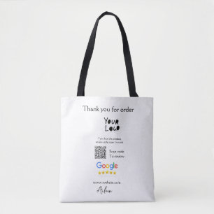 GoogleレビューのビジネスのロゴウェブサイトスキャンQRコード トートバッグ