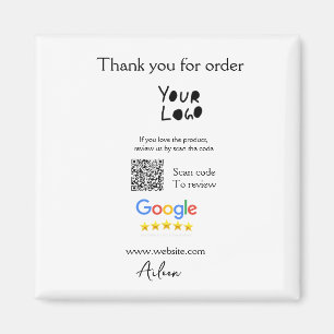 GoogleレビューのビジネスのロゴウェブサイトスキャンQRコード マグネット