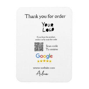 GoogleレビューのビジネスのロゴウェブサイトスキャンQRコード マグネット