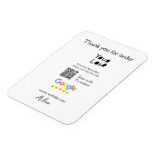 GoogleレビューのビジネスのロゴウェブサイトスキャンQRコード マグネット (左側)