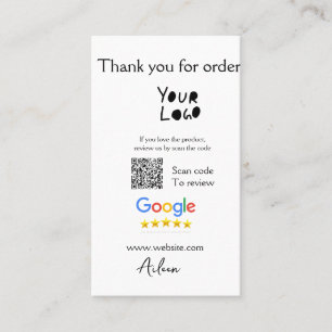 GoogleレビューのビジネスのロゴウェブサイトスキャンQRコード 名刺