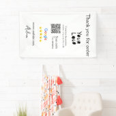 GoogleレビューのビジネスのロゴウェブサイトスキャンQRコード 横断幕 (インサイチュ)