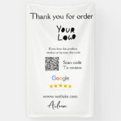 GoogleレビューのビジネスのロゴウェブサイトスキャンQRコード 横断幕 (縦)