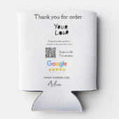 GoogleレビューのビジネスのロゴウェブサイトスキャンQRコード 缶クーラー (裏面)