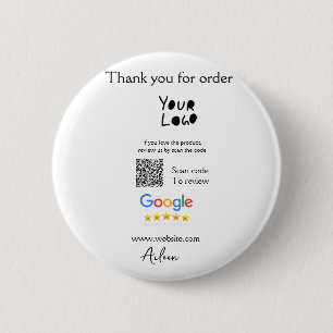 GoogleレビューのビジネスのロゴウェブサイトスキャンQRコード 缶バッジ
