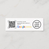 Googleレビューへのご協力を感謝します ミニビジネスカード挿入 スキニー名刺 (正面)