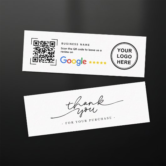 Googleレビューへのご協力を感謝します ミニビジネスカード挿入 スキニー名刺