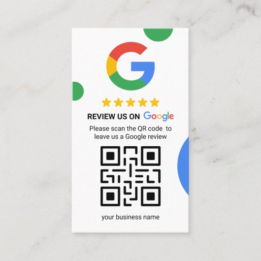 Googleレビューを増やす - QRコード名刺 名刺 (正面)