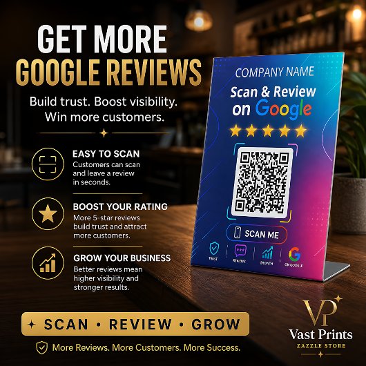 Googleレビューサインテンプレート 感謝カード 台座サイン