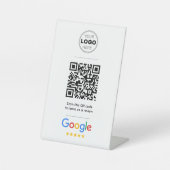 GoogleレビューシンプルミニマルQRコードロゴ 台座サイン (正面)