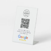 Googleレビューテーブルサイン | QRコードペデスタル 台座サイン (正面)