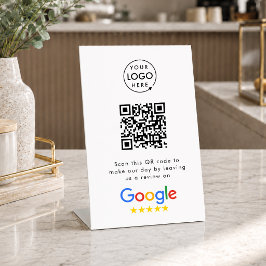 Googleレビューテーブルサイン | QRコードペデスタル 台座サイン