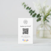 Googleレビュービジネスカード | QRコードレビューへのリンク 名刺 (スタンド正面)