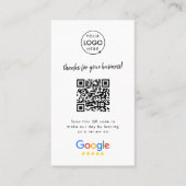 Googleレビュービジネスカード | QRコードレビューへのリンク 名刺 (正面)