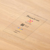 GoogleレビュービジネスロゴウェブサイトQRコードスキャン アクリル招待状 (レイダウン)