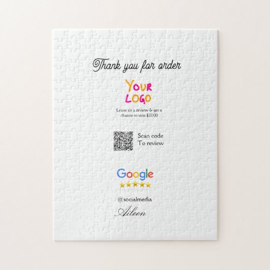 GoogleレビュービジネスロゴウェブサイトQRコードスキャン ジグソーパズル (縦)