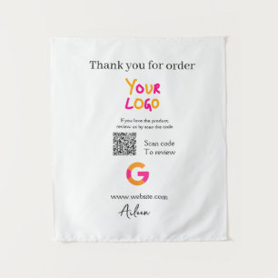 GoogleレビュービジネスロゴウェブサイトQRコードスキャン タペストリー