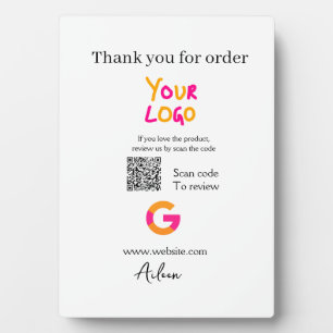GoogleレビュービジネスロゴウェブサイトQRコードスキャン フォトプラーク