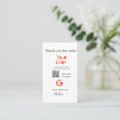 GoogleレビュービジネスロゴウェブサイトQRコードスキャン 名刺 (スタンド正面)