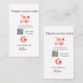 GoogleレビュービジネスロゴウェブサイトQRコードスキャン 名刺 (正面/裏面)