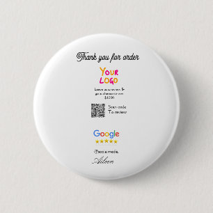GoogleレビュービジネスロゴウェブサイトQRコードスキャン 缶バッジ