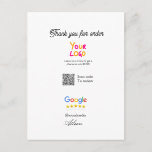 GoogleレビュービジネスロゴウェブサイトQRコード読み取り ポストカード