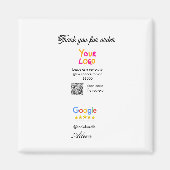 GoogleレビュービジネスロゴウェブサイトQRコード読み取り マグネット (正面)