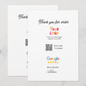 GoogleレビュービジネスロゴウェブサイトQRコード読み取り 招待状 (正面/裏面)