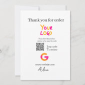 GoogleレビュービジネスロゴウェブサイトQRコード読み取り 招待状 (裏面)