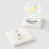 GoogleレビュービジネスロゴQRレビューのスキャン ストーンコースター (横)