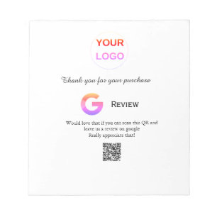 GoogleレビュービジネスロゴQRレビューのスキャン ノートパッド