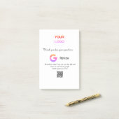 GoogleレビュービジネスロゴQRレビューのスキャン ポストイット (デスク上)