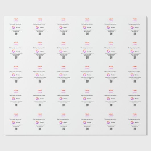 GoogleレビュービジネスロゴQRレビューのスキャン ラッピングペーパー (フラット)