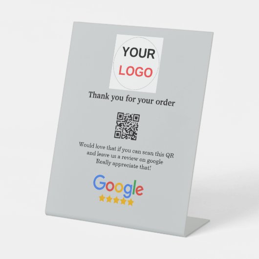 GoogleレビュービジネスロゴQRレビューのスキャン 台座サイン (正面)