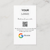 GoogleレビュービジネスロゴQRレビューのスキャン 名刺 (裏面)