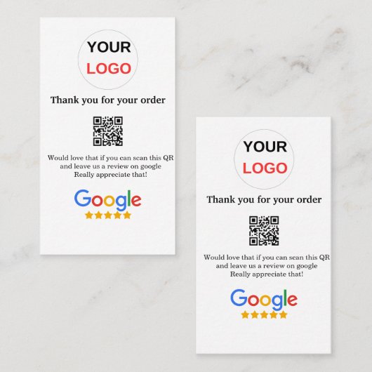 GoogleレビュービジネスロゴQRレビューのスキャン 名刺 (正面/裏面)