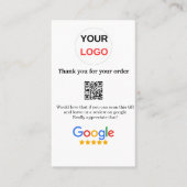 GoogleレビュービジネスロゴQRレビューのスキャン 名刺 (正面)