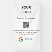 GoogleレビュービジネスロゴQRレビューのスキャン 横断幕 (縦)