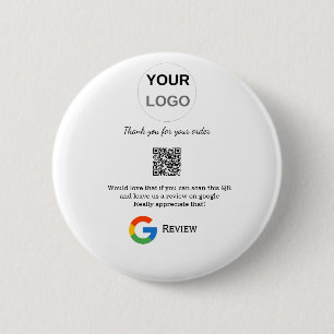 GoogleレビュービジネスロゴQRレビューのスキャン 缶バッジ