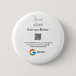 GoogleレビュービジネスロゴQRレビューのスキャン 缶バッジ