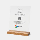 GoogleレビュービジネスロゴScan QRレビュー アクリルサイン (傾斜)