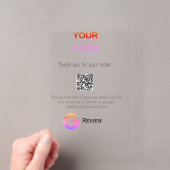 GoogleレビュービジネスロゴScan QRレビュー アクリル招待状 (インサイチュ (ポータブル))
