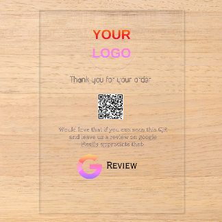 GoogleレビュービジネスロゴScan QRレビュー アクリル招待状