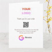 GoogleレビュービジネスロゴScan QRレビュー カード (黄色い花)
